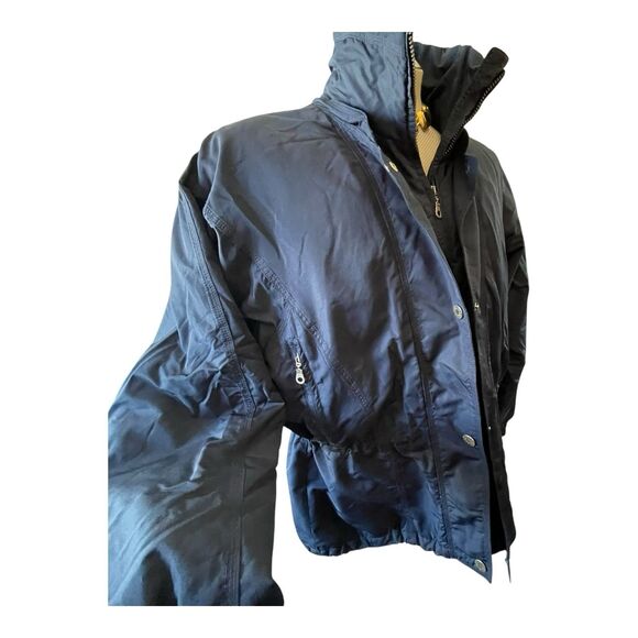 Metropolis Women's Size 14 Winter Parka Coat Jacket Blue Quilted Full Zip Logo - Picture 8 of 11